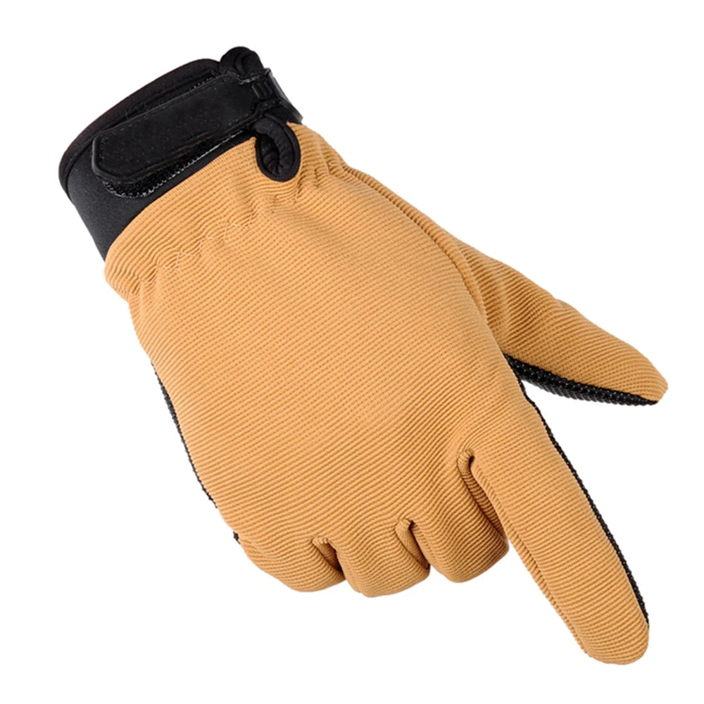 Man Tactical Gloves Lightweight Breathable Summer Fishing Non-slip Women Riding Full Finger Gloves