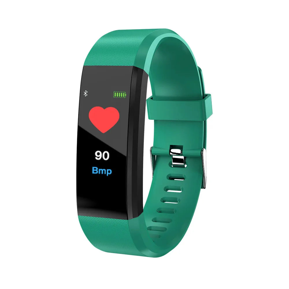 KLW Smart Watch 2021 Health Bracelet 115Plus  Strap Heart Rate Blood Pressure  Band 5 Fitness Tracker Bluetooth Wristband