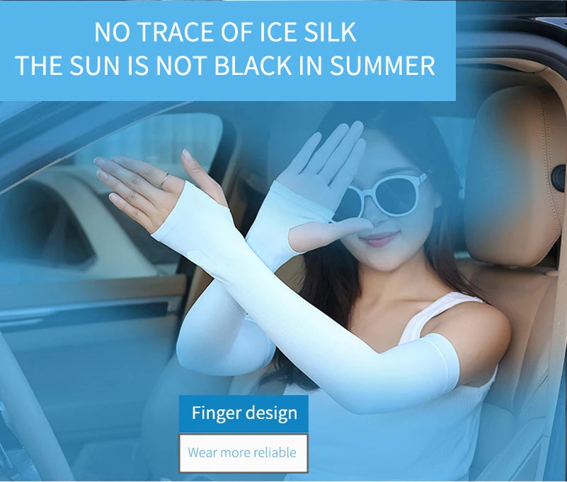 1 Pair Cycling Arm Sleeves Sun UV Protection Long Fingerless Gloves Running Fishing Ridding Golf Game Outdoor Sport Hand Warmers