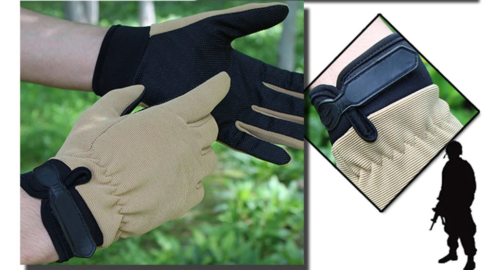Man Tactical Gloves Lightweight Breathable Summer Fishing Non-slip Women Riding Full Finger Gloves