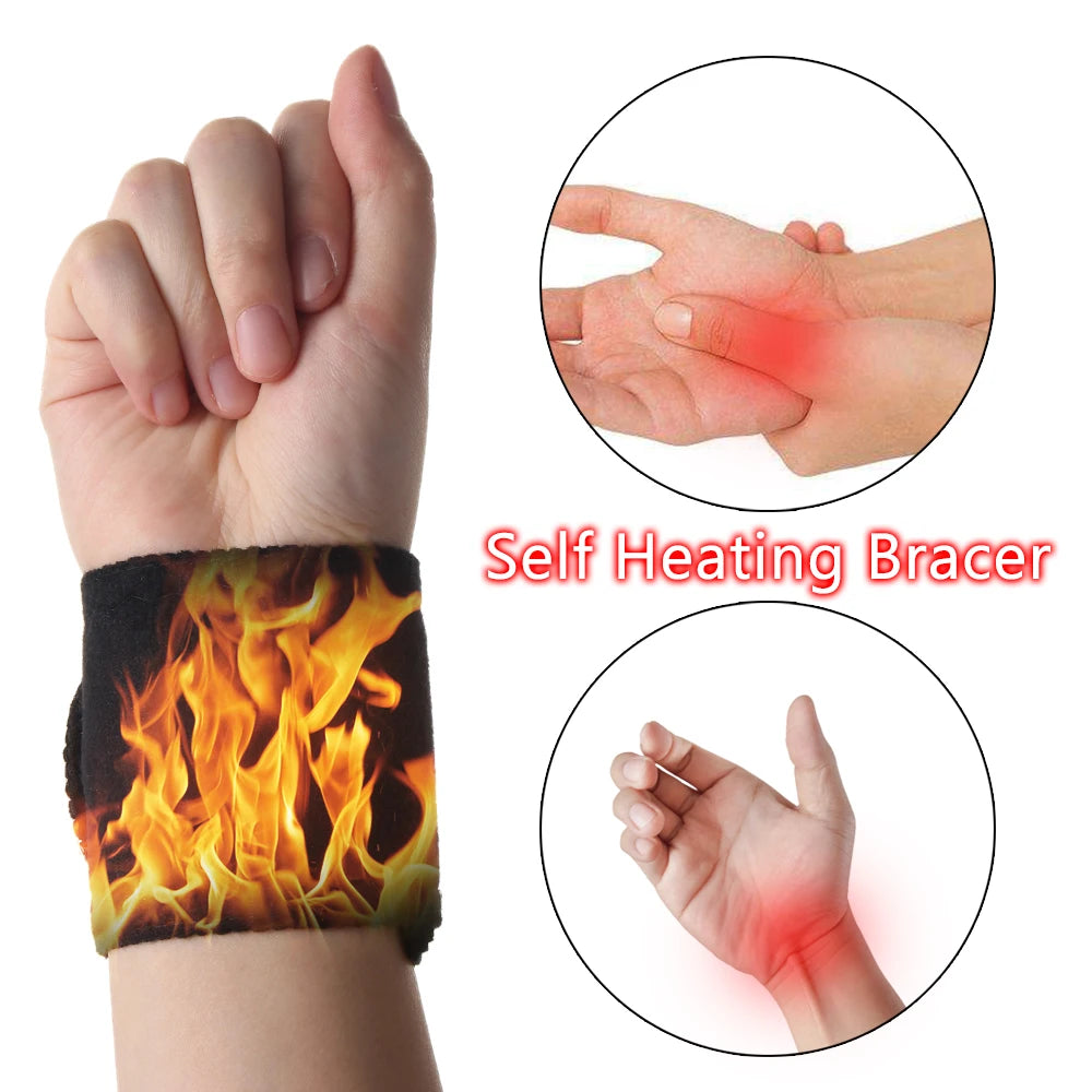 1Pair Magnetic Therapy Self-Heating Wrist Support Brace Men Women Wrist Wrap Guard Winter Hand Warmer Pain Relief Wristband Belt