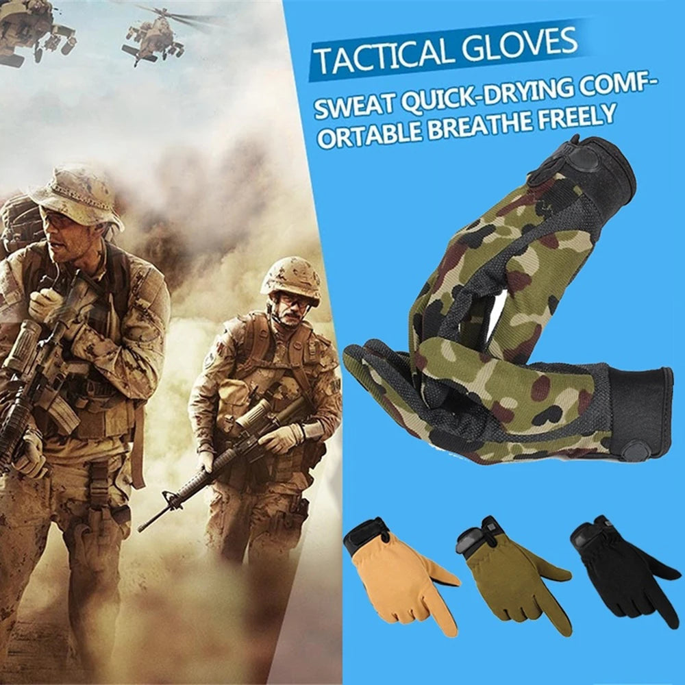 Man Tactical Gloves Lightweight Breathable Summer Fishing Non-slip Women Riding Full Finger Gloves