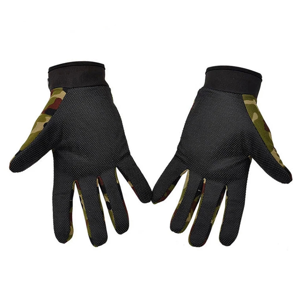 Man Tactical Gloves Lightweight Breathable Summer Fishing Non-slip Women Riding Full Finger Gloves