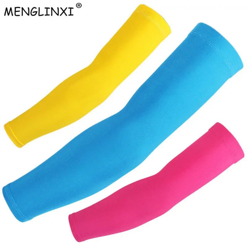1 Pair Arm Sleeve Cycling Arm Warmers Summer Bike Bicycle Running Arm Sleeves Basketball Volleyball UV Protection Arm Warmers