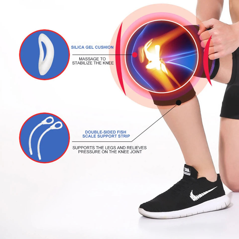 AOLIKES Knee Brace for Men Women Silicone Gel Spring Support Knee Pads Workout Meniscus Tear Joint Pain Relief Knee Sleeve