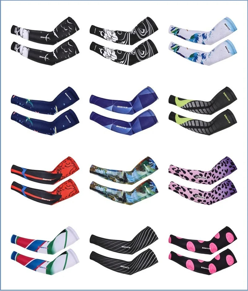 Breathable Quick Dry Oversleeve Women Cycling Arm Warmers Bicycle Covers Cuff UV Protection Men Running Sports Climb Arm Sleeves