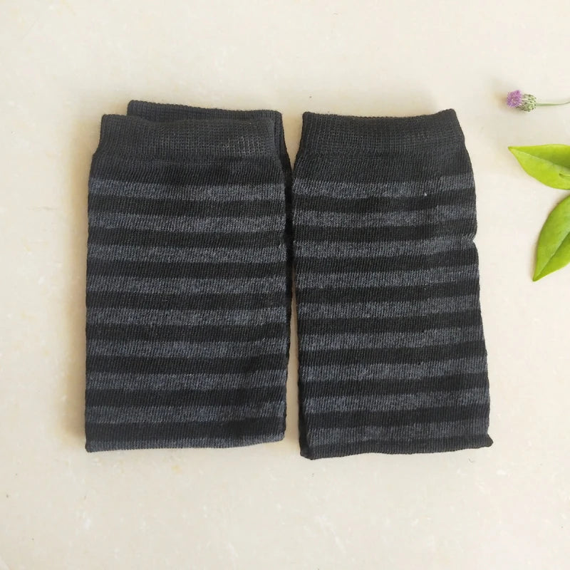 New Fashion Long Glove Arm Cover Classic Black and White Striped Fingerless Cotton Long Wristband