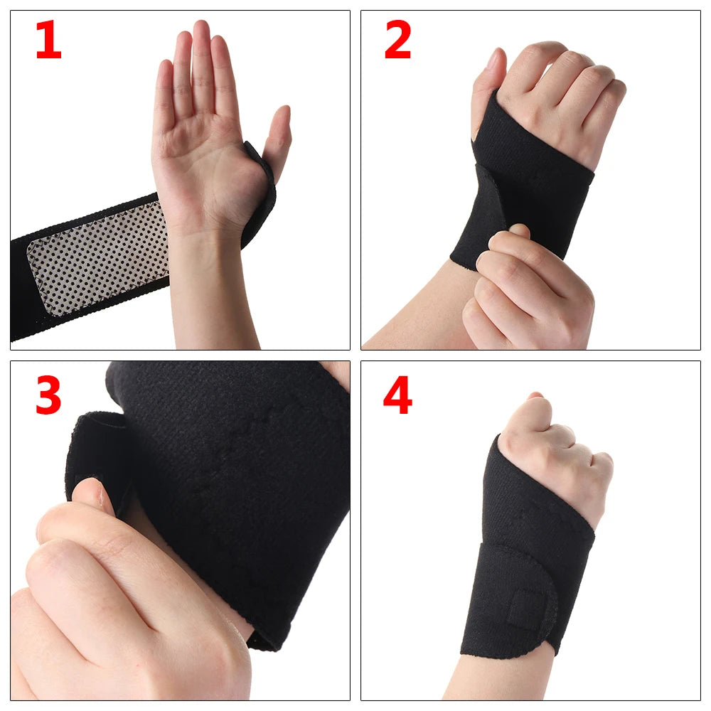 1Pair Magnetic Therapy Self-Heating Wrist Support Brace Men Women Wrist Wrap Guard Winter Hand Warmer Pain Relief Wristband Belt