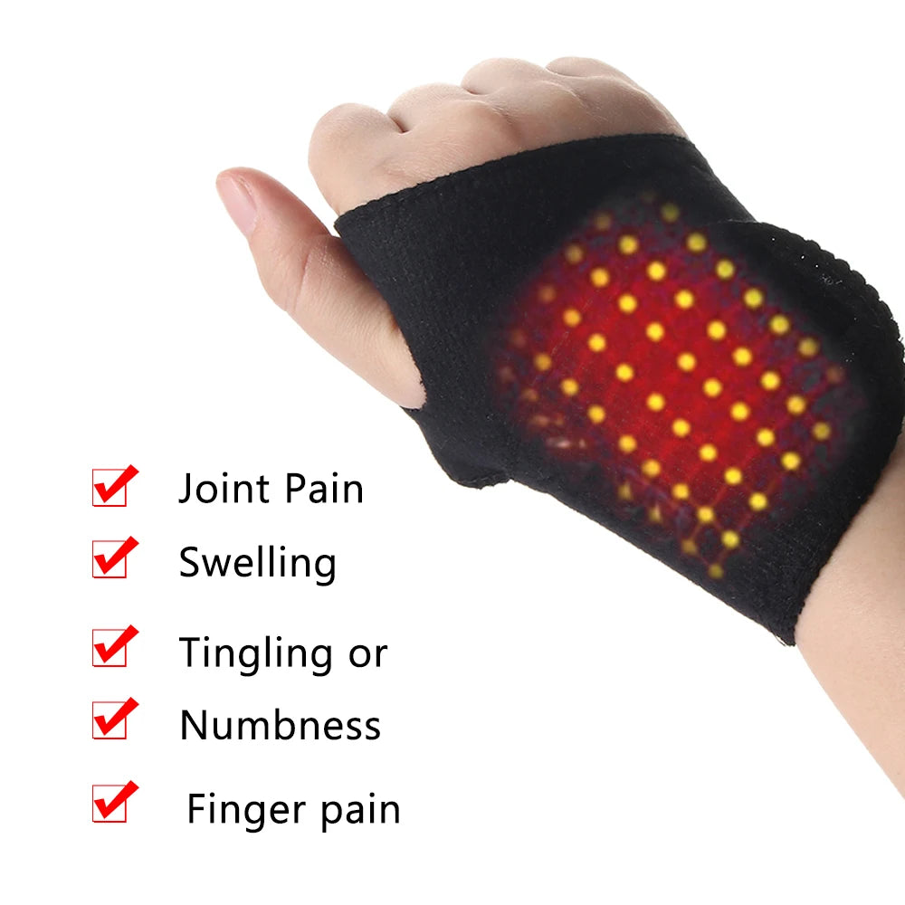 1Pair Magnetic Therapy Self-Heating Wrist Support Brace Men Women Wrist Wrap Guard Winter Hand Warmer Pain Relief Wristband Belt