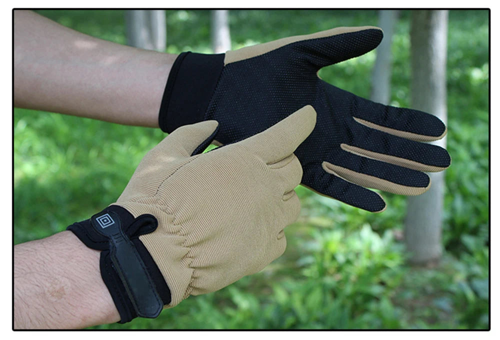 Man Tactical Gloves Lightweight Breathable Summer Fishing Non-slip Women Riding Full Finger Gloves