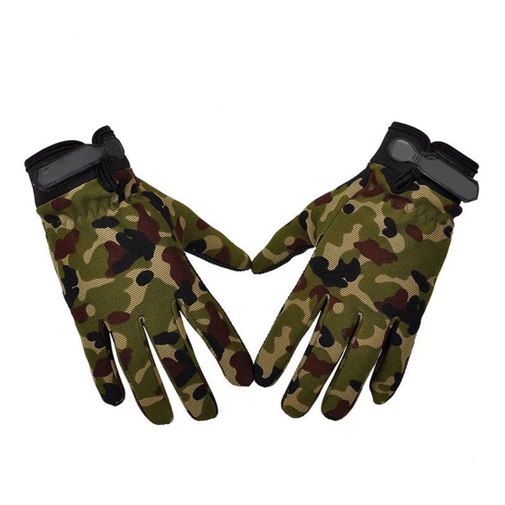 Man Tactical Gloves Lightweight Breathable Summer Fishing Non-slip Women Riding Full Finger Gloves