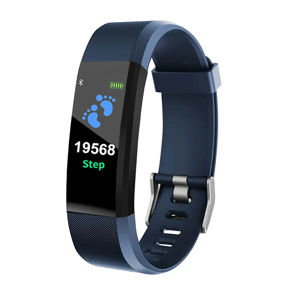 KLW Smart Watch 2021 Health Bracelet 115Plus  Strap Heart Rate Blood Pressure  Band 5 Fitness Tracker Bluetooth Wristband