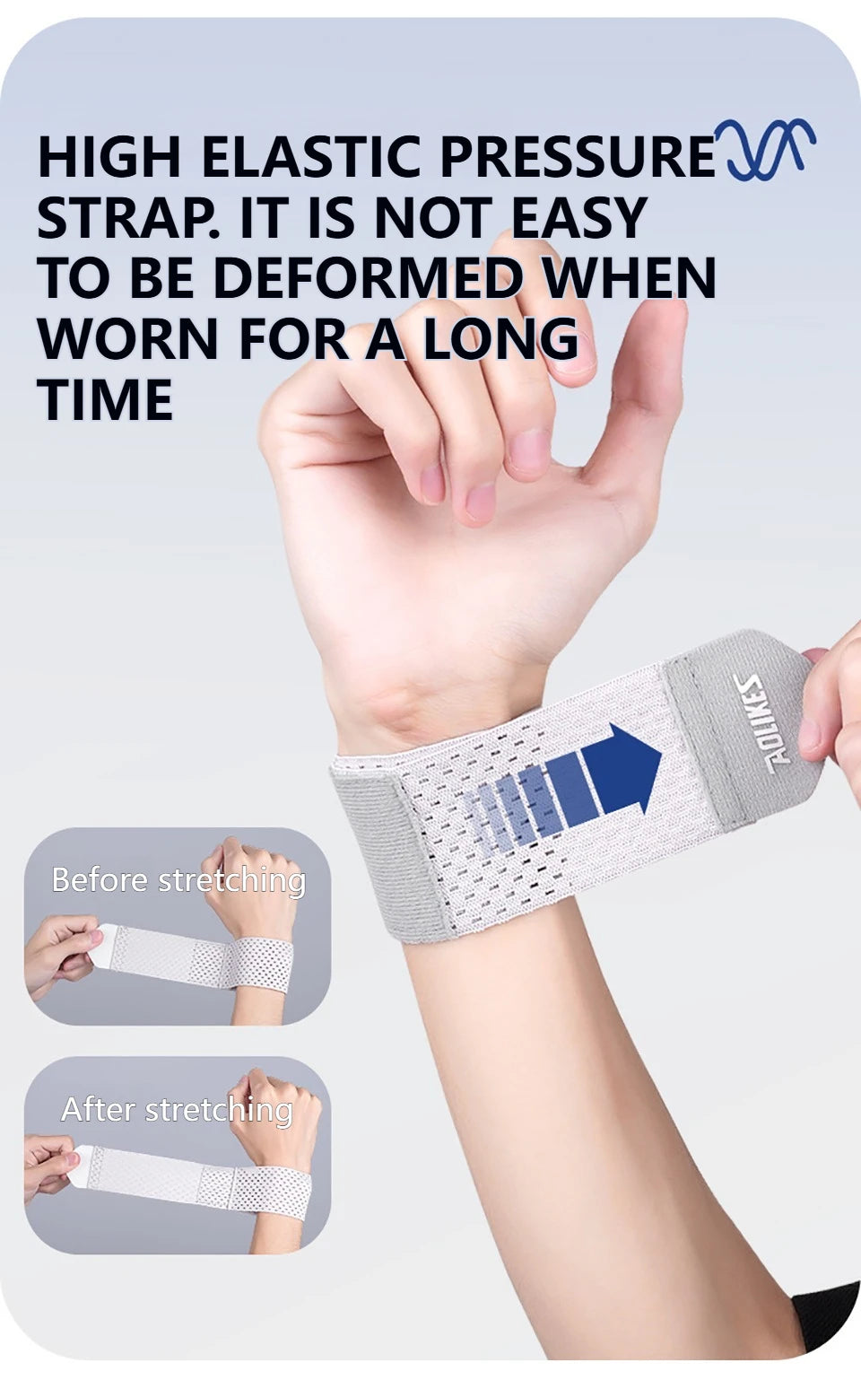 AOLIKES Wrist Band Support Sleeve Gym Support Wrist Brace Wrap Breathable Elastic Compression Bandage Hand Sport Wristband