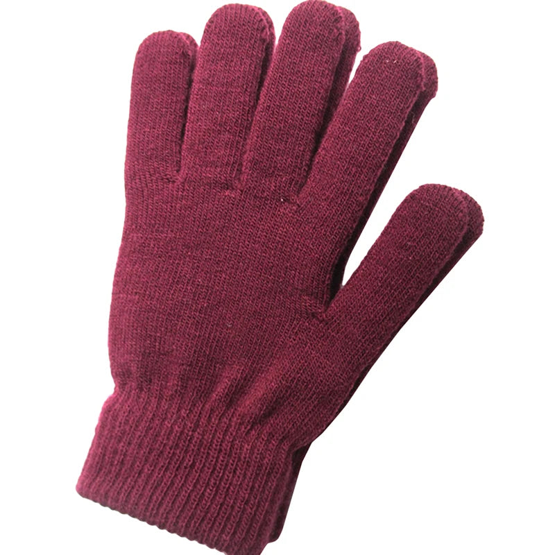 Winter Warm Gloves Five Fingers Touch-screen Knitted Thick Gloves Outdoor Cycling Students Windproof Finger Covers