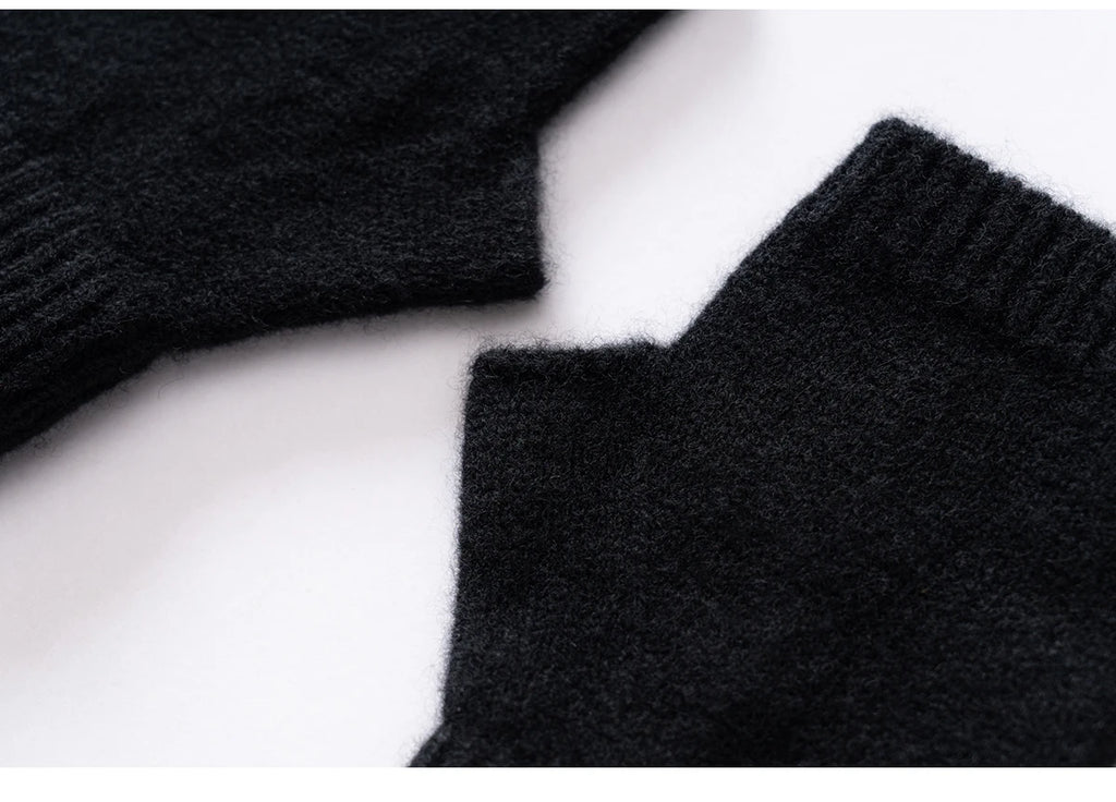 2025 Winter Women 100% Merino Wool Mitts 15cm Knitted Fingerless Gloves Thermal Gloves Semi Finger Lengthen Mittens Arm Warmers