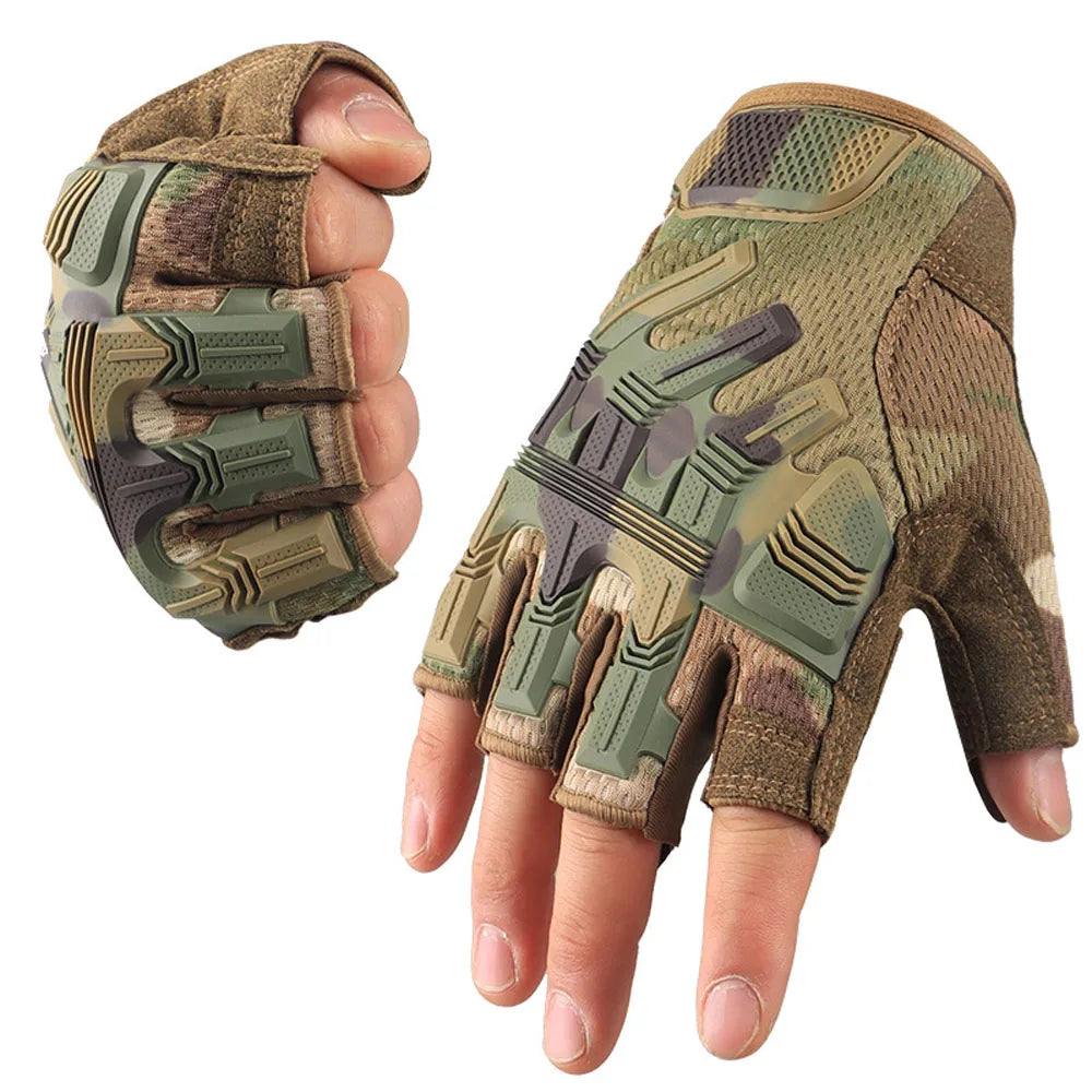 Touch Sceen Tactical Gloves Men's Paintball Shooting Airsoft Combat Bicycle Rubber Protective Anti-Skid Full Finger Gloves Women