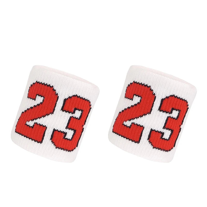 1 Pair Basketball Fitness Wristband Sport Sweatband Number 24 Sweat Wrist Support Brace Suitable For Gym Volleyball Safety Wrist