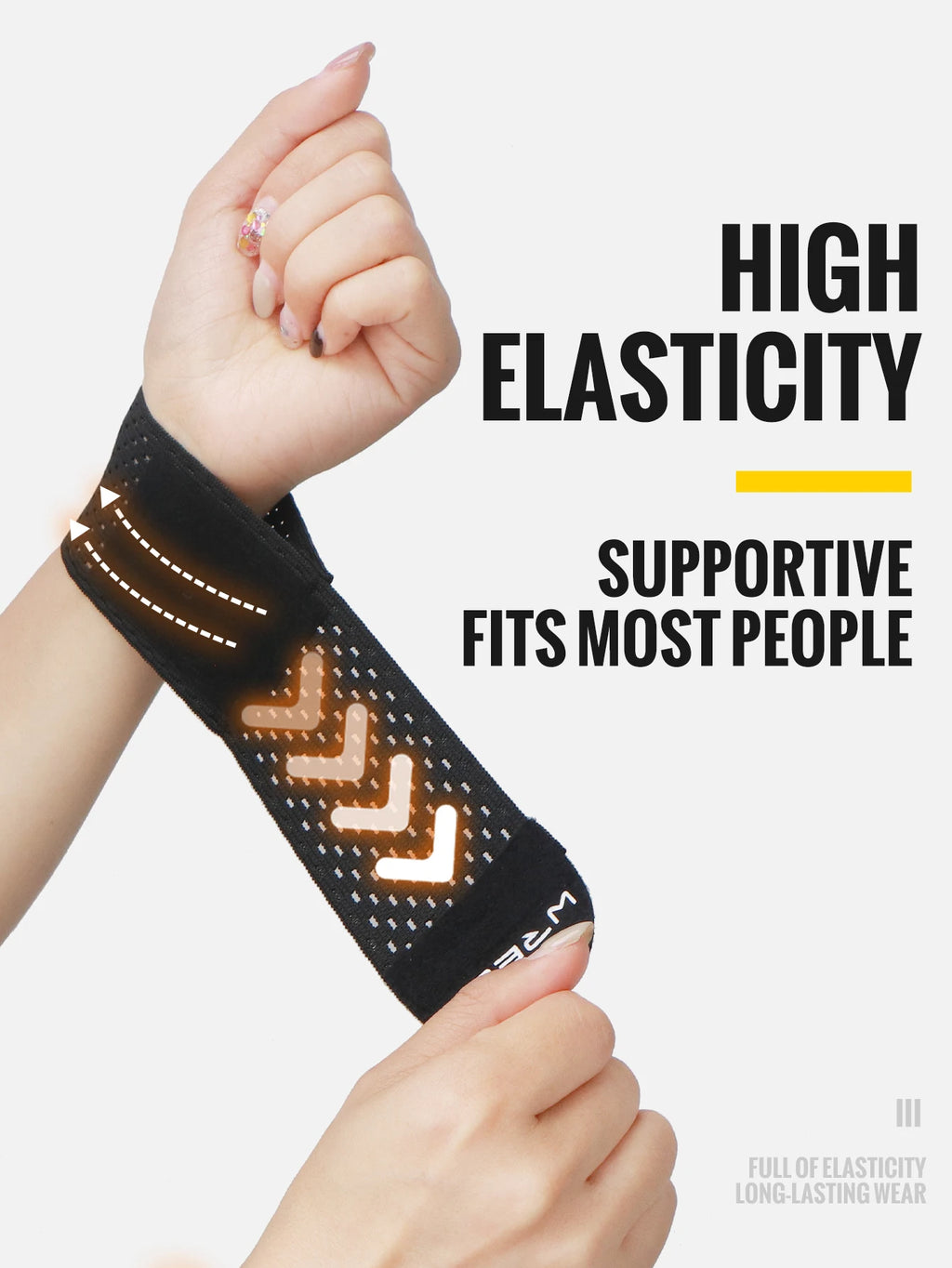 WRELS Wristband Wrapping Compression Sports Elastic Adjustable Wrist Guard Support Basketball Weight Training Wrist Wraps