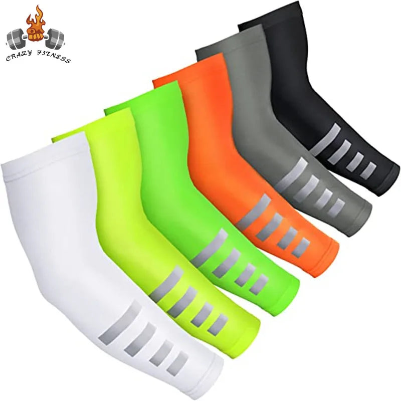 UV Reflective Strap Arm Sleeves Cooling Sun Protection Arm Cuff Sunscreen Breathable Quick-drying Ice Silk Sleeves Arm Guard