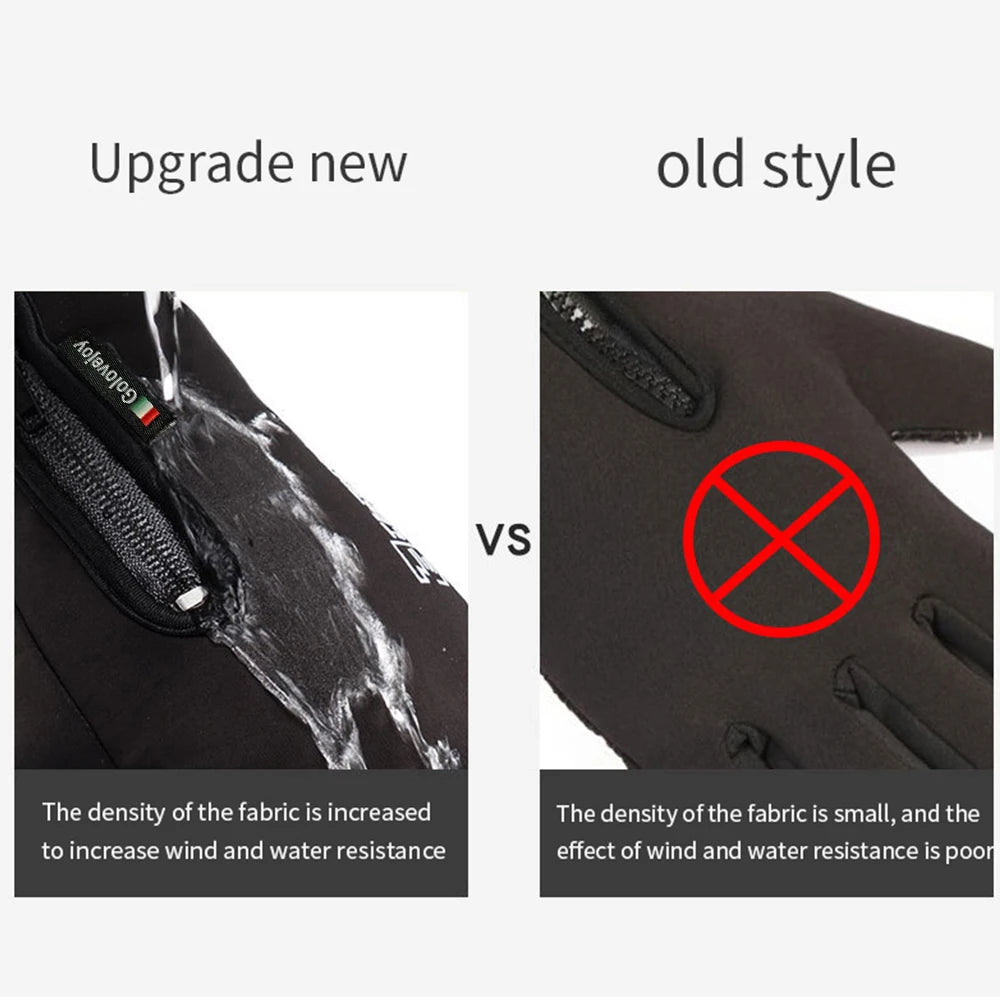 Motorcycle Gloves Winter Thermal Fleece Lined Winter Cold-proof Full Finger Military Glove Waterproof Riding Accesso