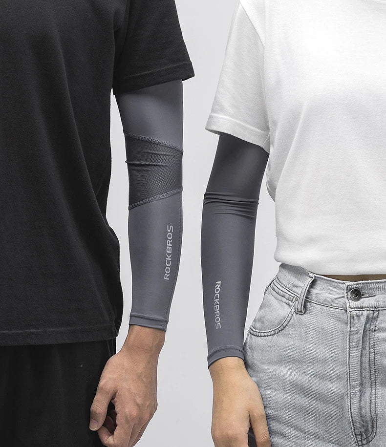 ROCKBROS Ice Fabric Running Camping Sleeves Breathable Sleeve Quick Dry Arm Protect UV400 Arm Cover Summer Sports Safety Gear
