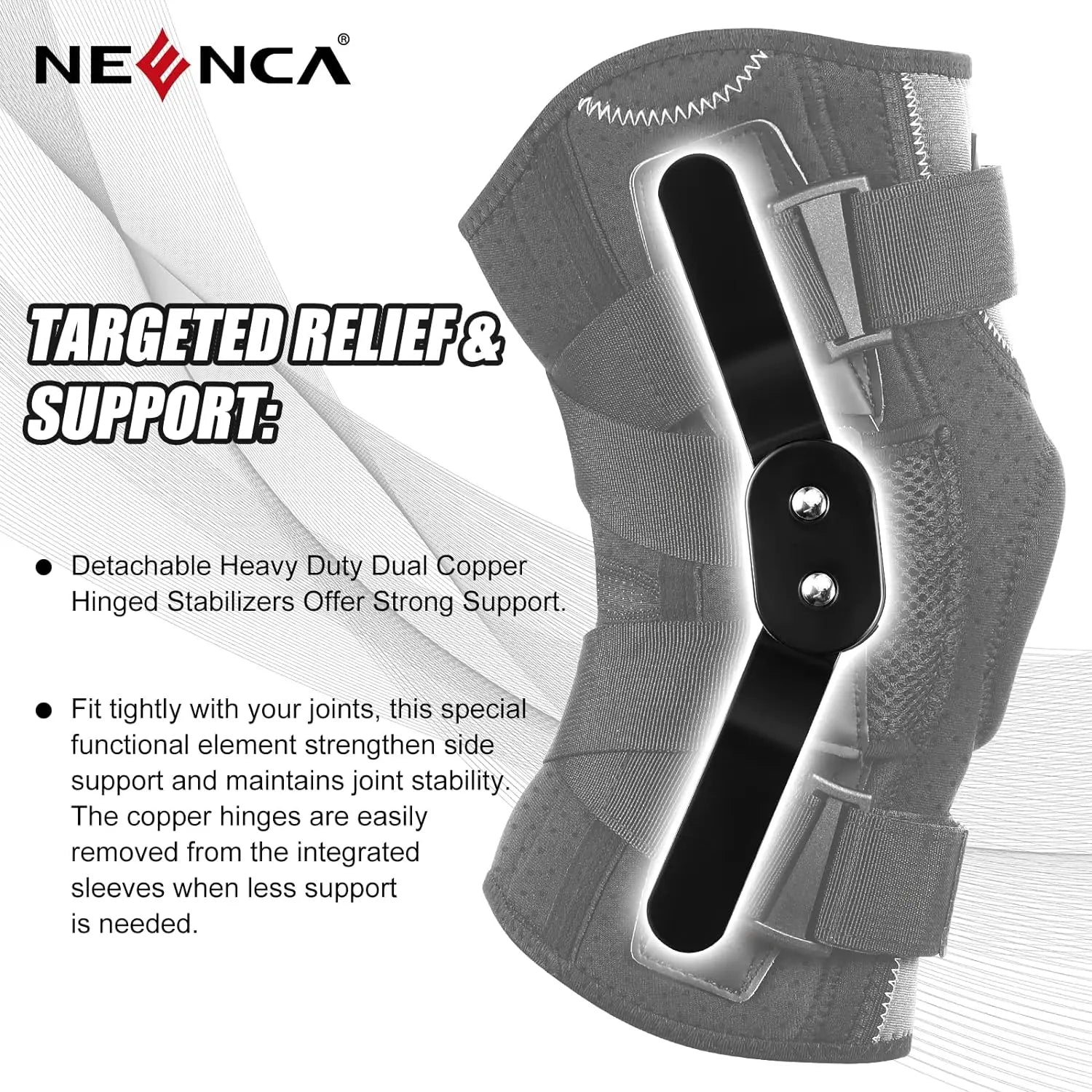 NEENCA Hinged Knee Brace Support for Knee Pain with Side Stabilizers&Gel Pad Arthritis Meniscus Tear Knee Pain Relief, ACL, PCL