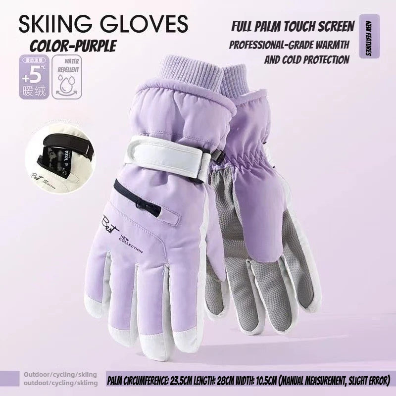 Winter Cycling Gloves Non Slip Touch Ski Gloves Snowboard Accessories Waterproof Pocket Warm Men's and Women's Gloves