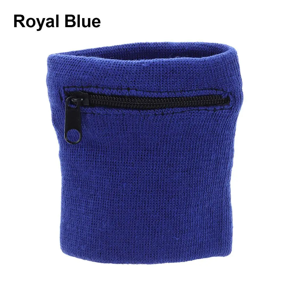 1PC Sports Wristband Purse Bag with Zipper Wrist Protection Absorbent Sleeve Towel Band Outdoor Running Travel Bike Key Pocket
