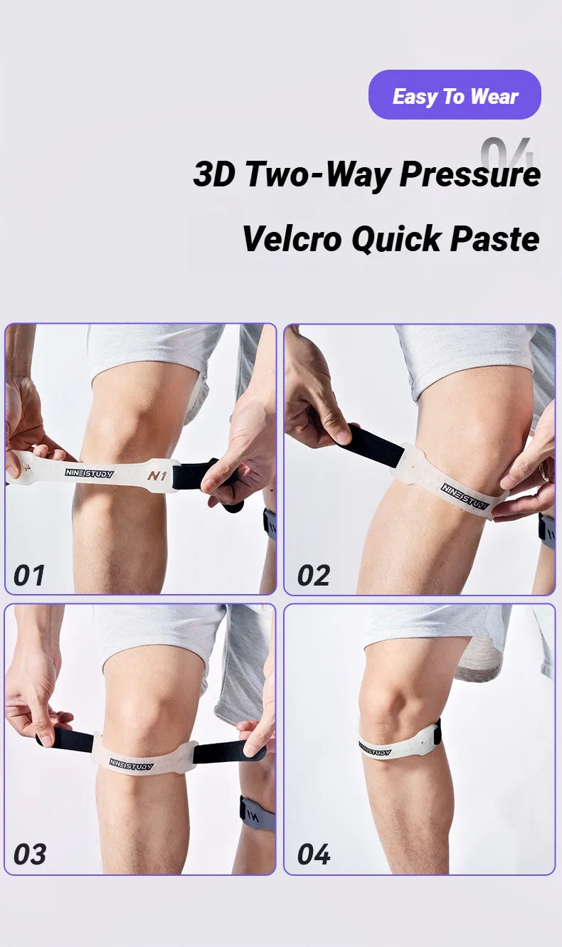 Adjustable PVC Knee Patellar Band Tendon Support Strape Brace Shock Absorption Compression Strap Pads Sport Protection