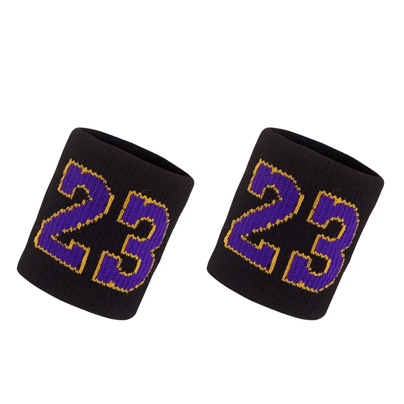 1 Pair Basketball Fitness Wristband Sport Sweatband Number 24 Sweat Wrist Support Brace Suitable For Gym Volleyball Safety Wrist