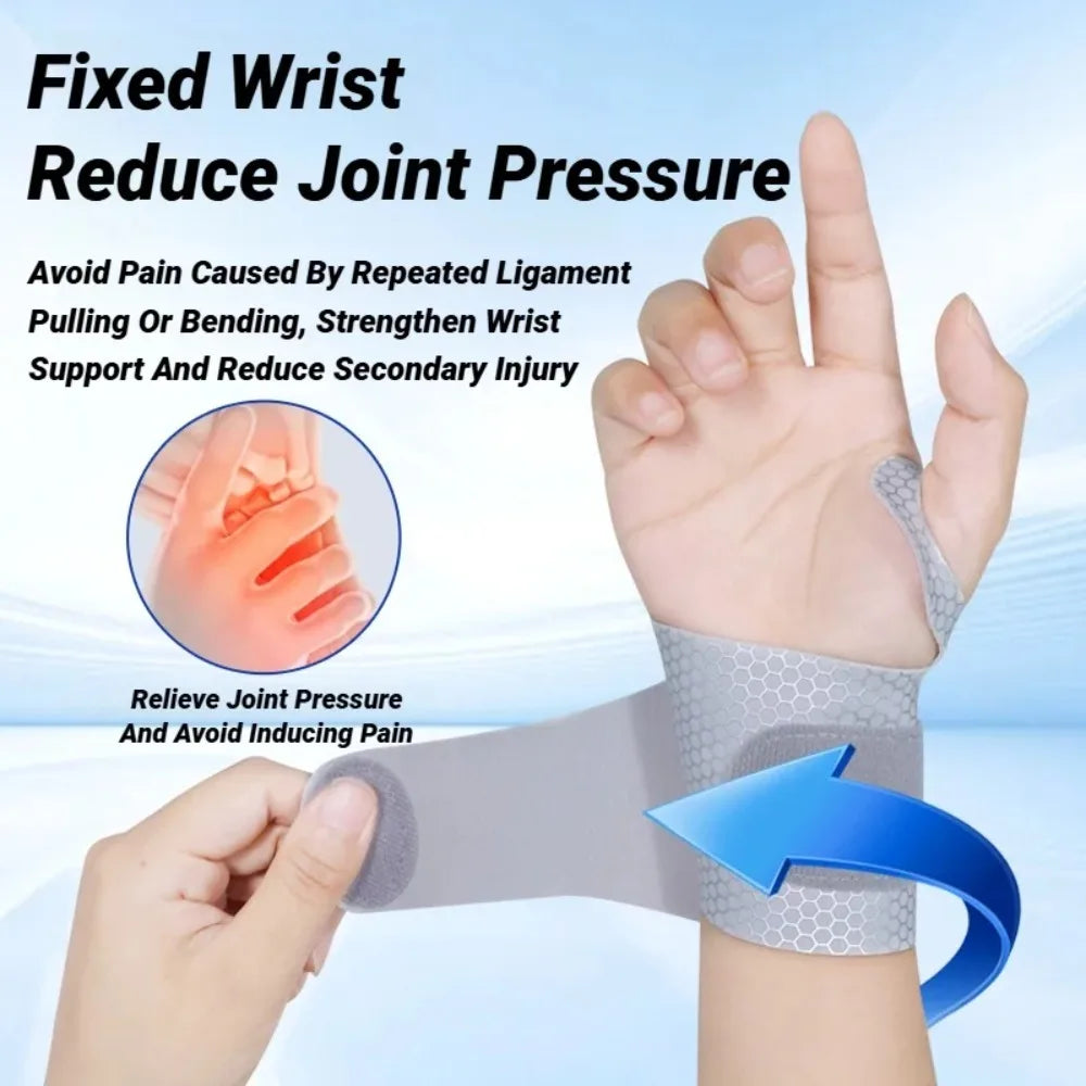 Adjustable ultra-thin wristband  Helps relieve sprain pain  Breathable support