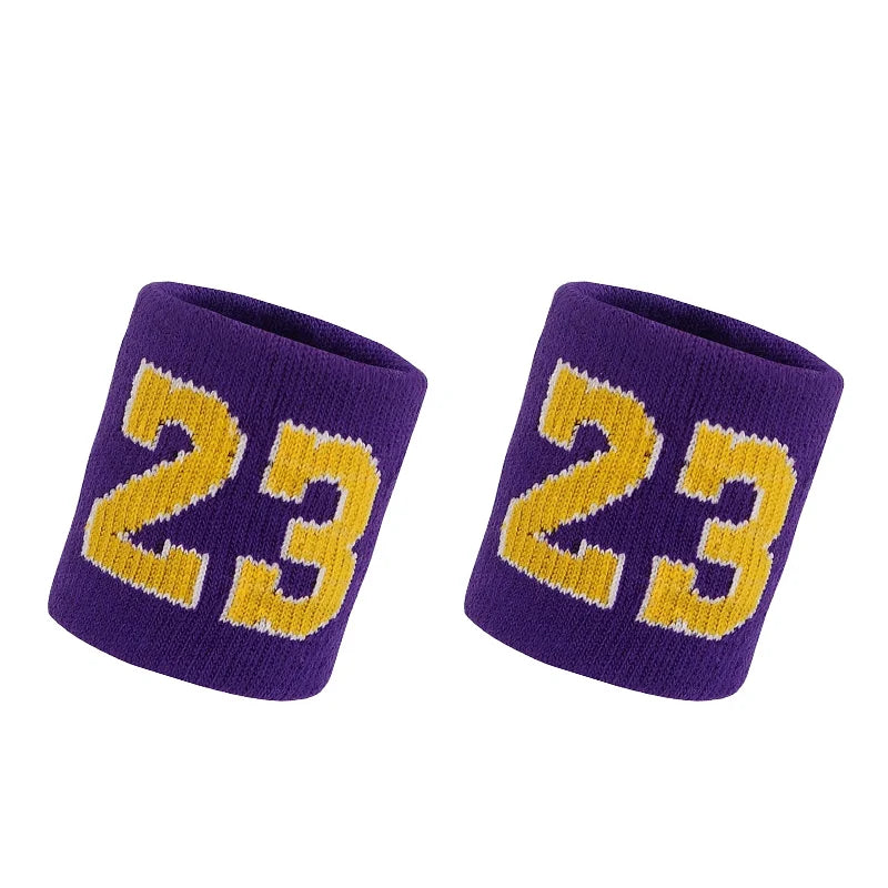 1 Pair Basketball Fitness Wristband Sport Sweatband Number 24 Sweat Wrist Support Brace Suitable For Gym Volleyball Safety Wrist