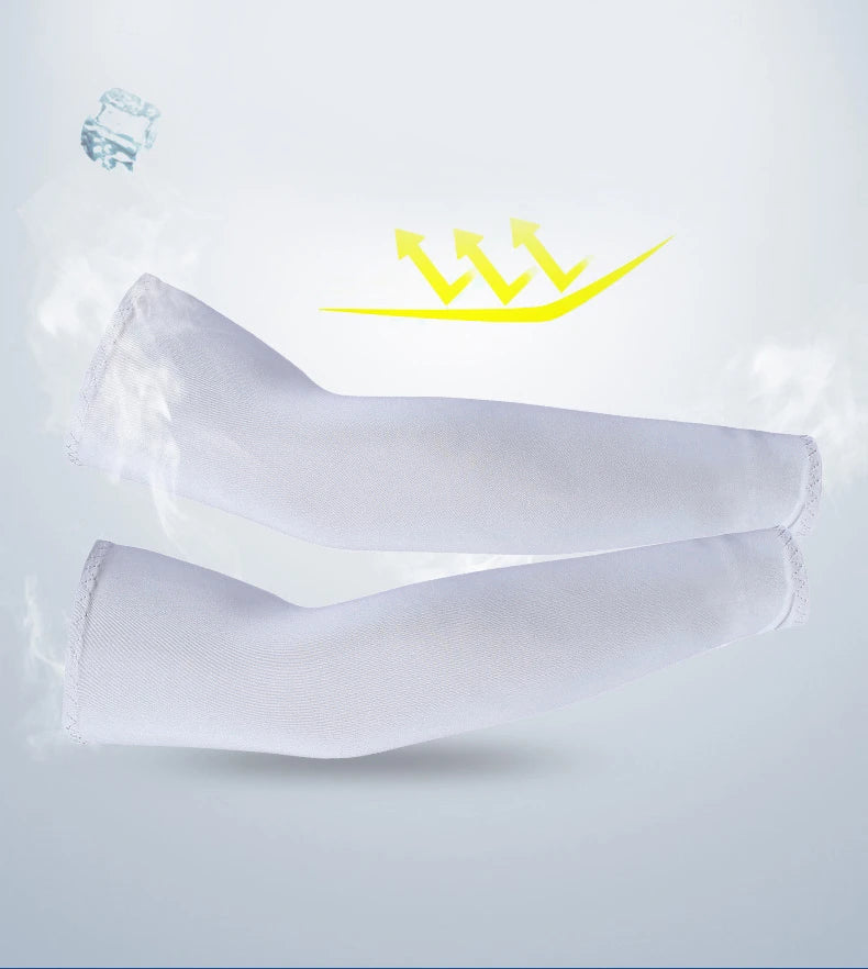 2Pcs Unisex Cooling Arm Sleeves Cover Sports Running UV Sun Protection Outdoor Men Fishing Cycling Sleeves for Hide Tattoos