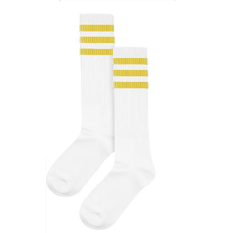 Striped Wrist Brace Hair Band Sport Socks Set Sweat-absorbing Headband Wristband Football Socks Table Tennis Wrist Band