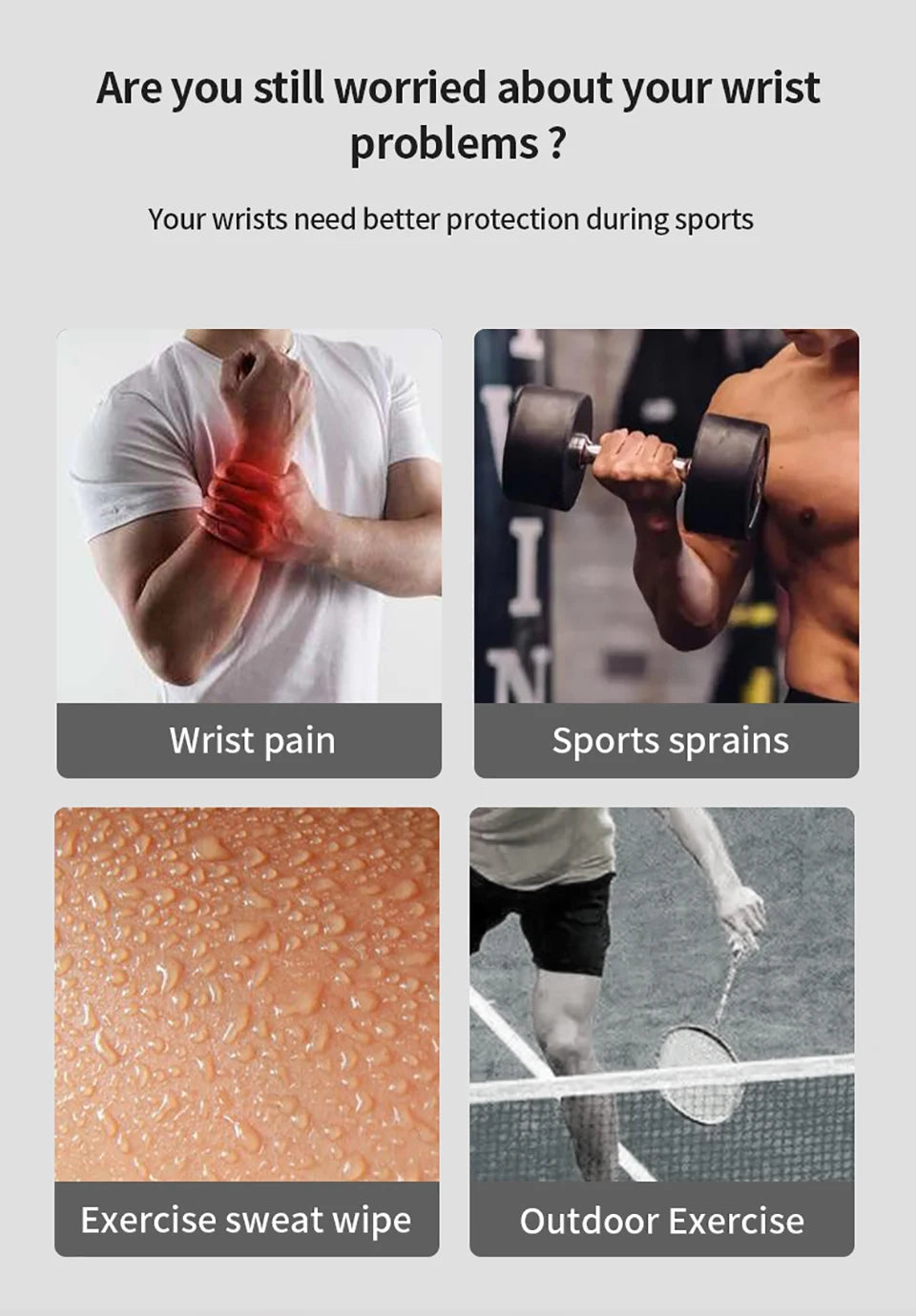 1Pcs Sport Wristband Wrist Brace Wrap Bandage Support Sprain Protection Wrist Tendon Sheath Brace Fitness Badminton Wrist Strap