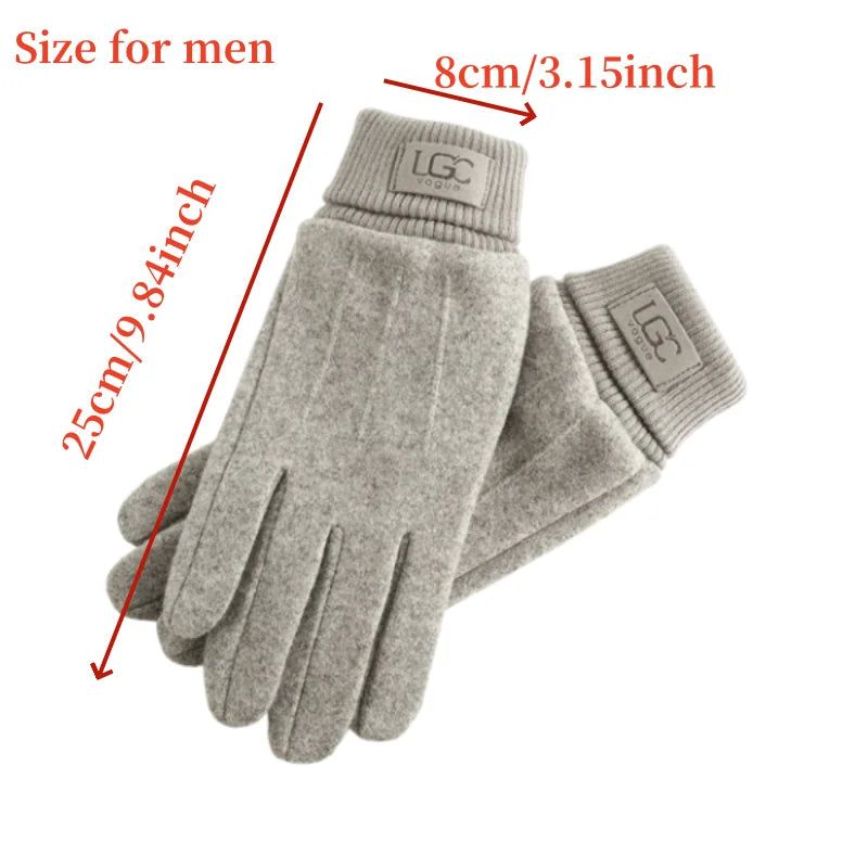 Winter Cashmere Gloves for Women Warm Touch Screen Gloves Cold Protection Full Finger Mittens Outdoor Cycling Thick Woolen Glove