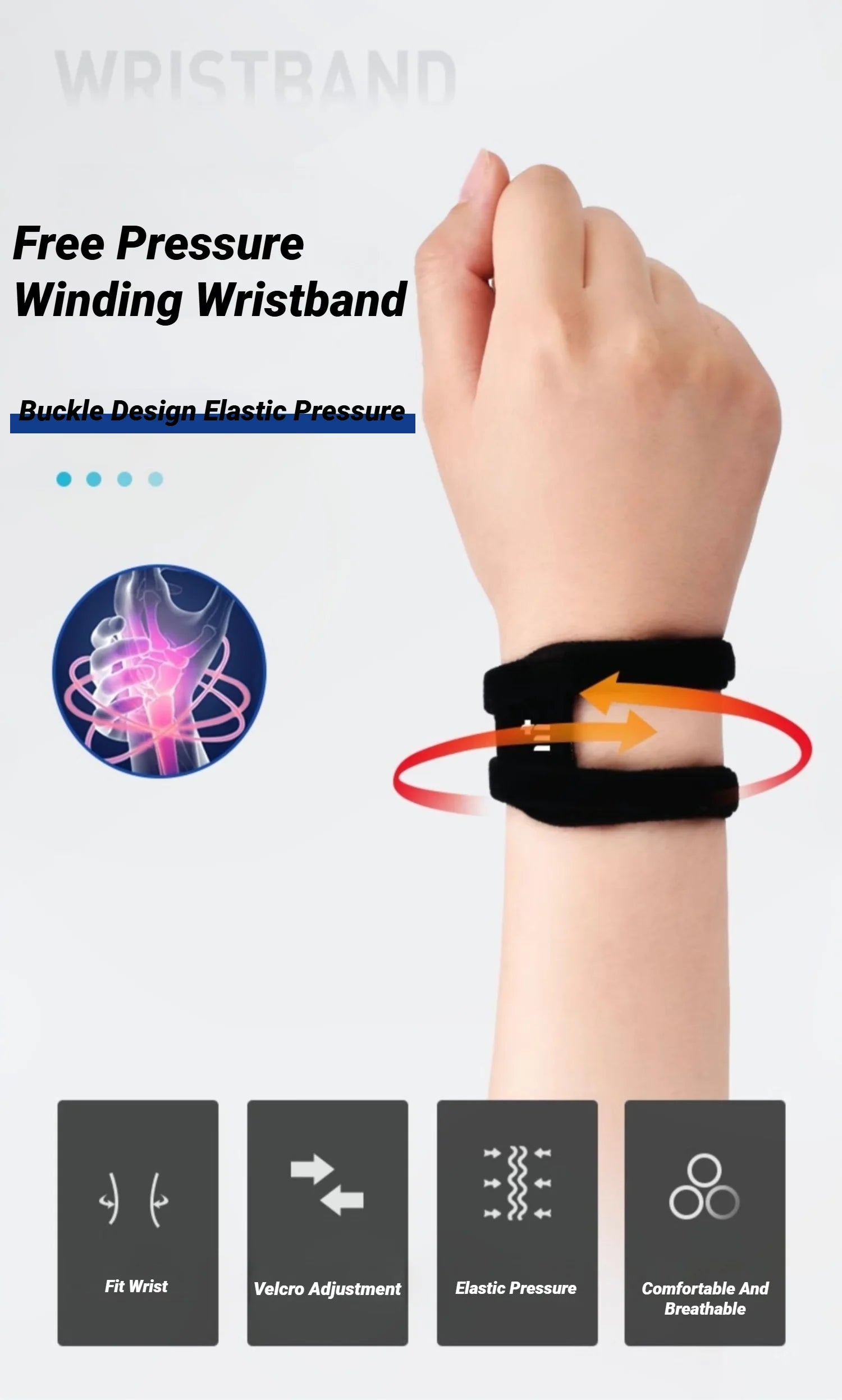 TFCC Adjustable Wrist Brace With Compression Rring Pad For Tear Support Weight Bearing Strain Exercise Fitness Wristbands Carpel