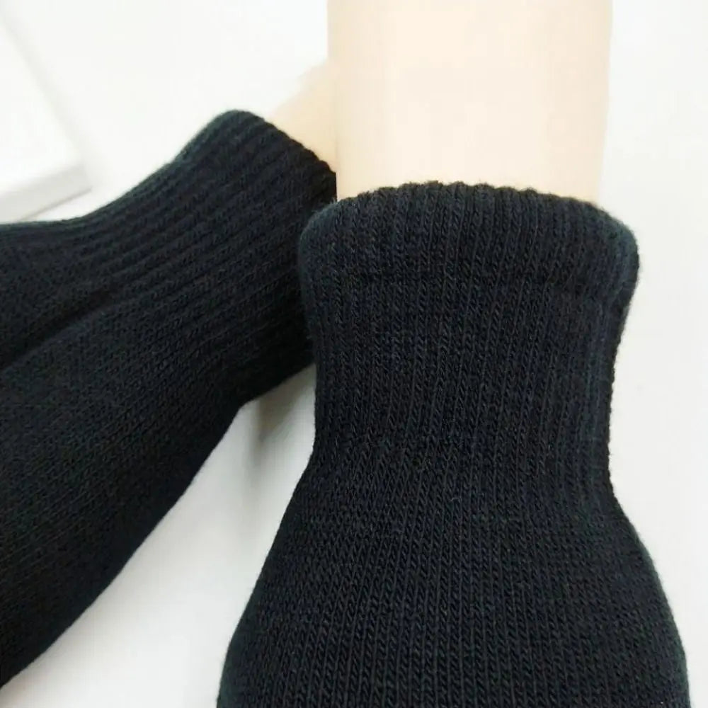 Fashion Boys Girl Winter Gloves Pure Color Lamb Velvet  Mittens Soft Warm Black Double Layer Male Thickened Gloves