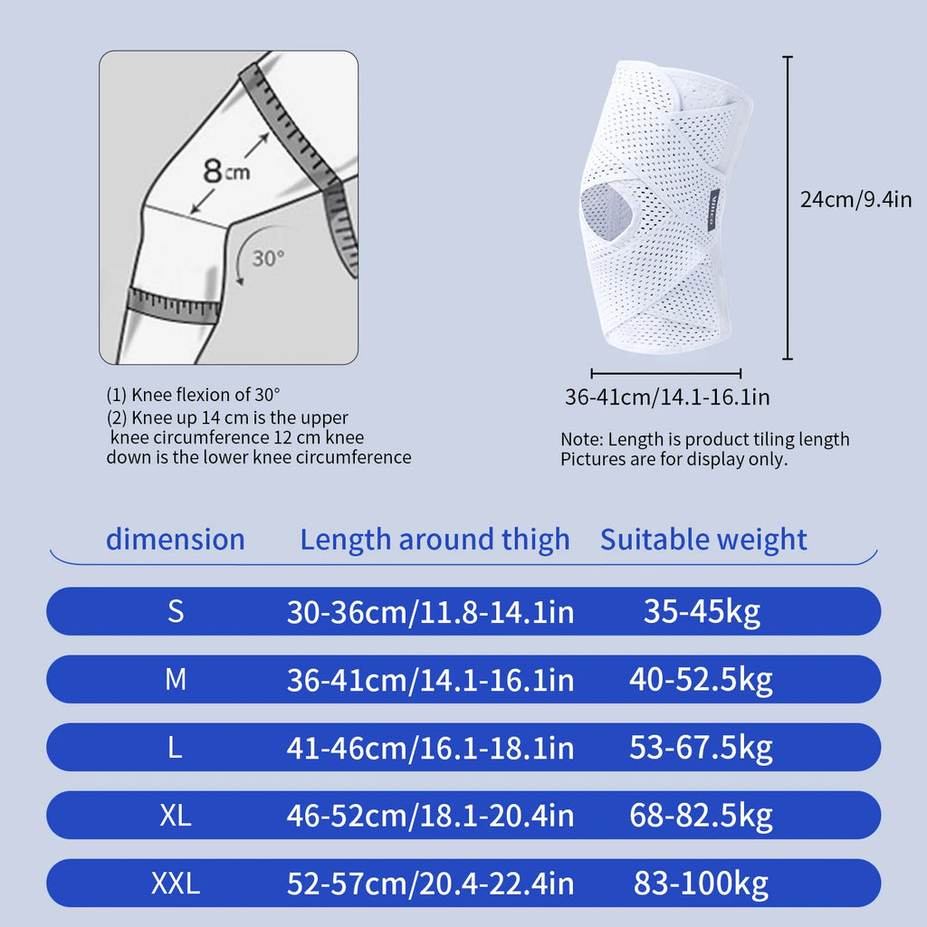 Sports Kneepad Pressurized Elastic Knee Pads Knee Support Joints Protector Fitness Gear Injury Recovery Brace Protector Non-Slip