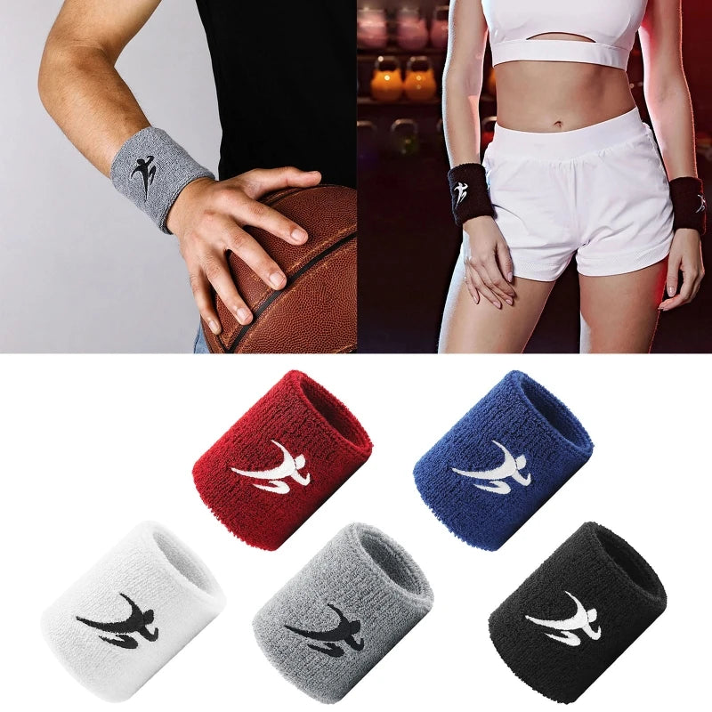 Fashion Working Out Wristbands Wrist Sweatbands Sweat Bands Soft Cotton Stretchy Wrist Bands Terrys Cloth for Gym Sports G99D