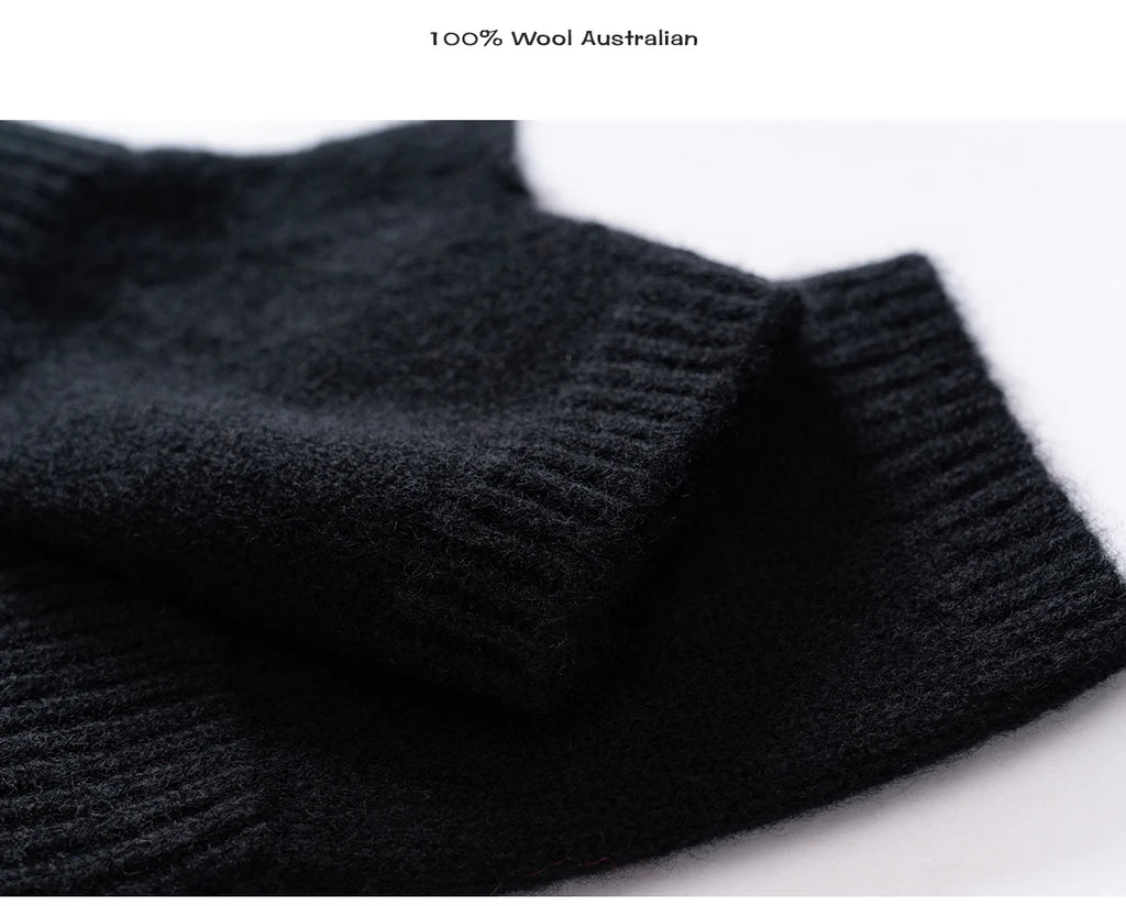 2025 Winter Women 100% Merino Wool Mitts 15cm Knitted Fingerless Gloves Thermal Gloves Semi Finger Lengthen Mittens Arm Warmers