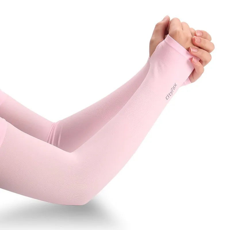 1 Pair Ice Silk Sun Protection Arm Covers Unisex Elbow Cover Outdoor Cycling Running Fishing Driving Cool Anti-UV Arm Sleeves