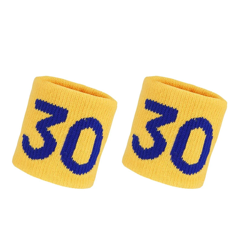 1 Pair Basketball Fitness Wristband Sport Sweatband Number 24 Sweat Wrist Support Brace Suitable For Gym Volleyball Safety Wrist