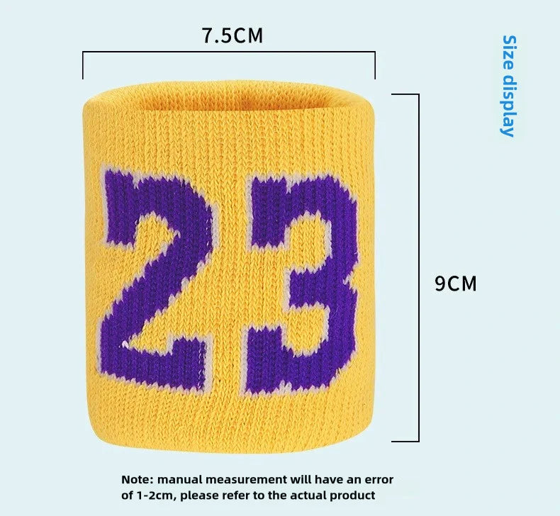 1 Pair Basketball Fitness Wristband Sport Sweatband Number 24 Sweat Wrist Support Brace Suitable For Gym Volleyball Safety Wrist