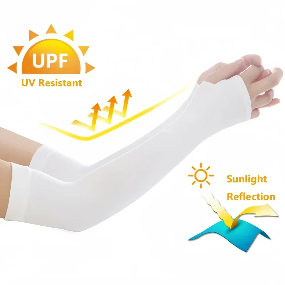 1 Pair Cycling Arm Summer Ice Cloth Cycling Sleeves Sun Protection Unisex Breathable Running Volleyball Sleeves Outdoor Cycling