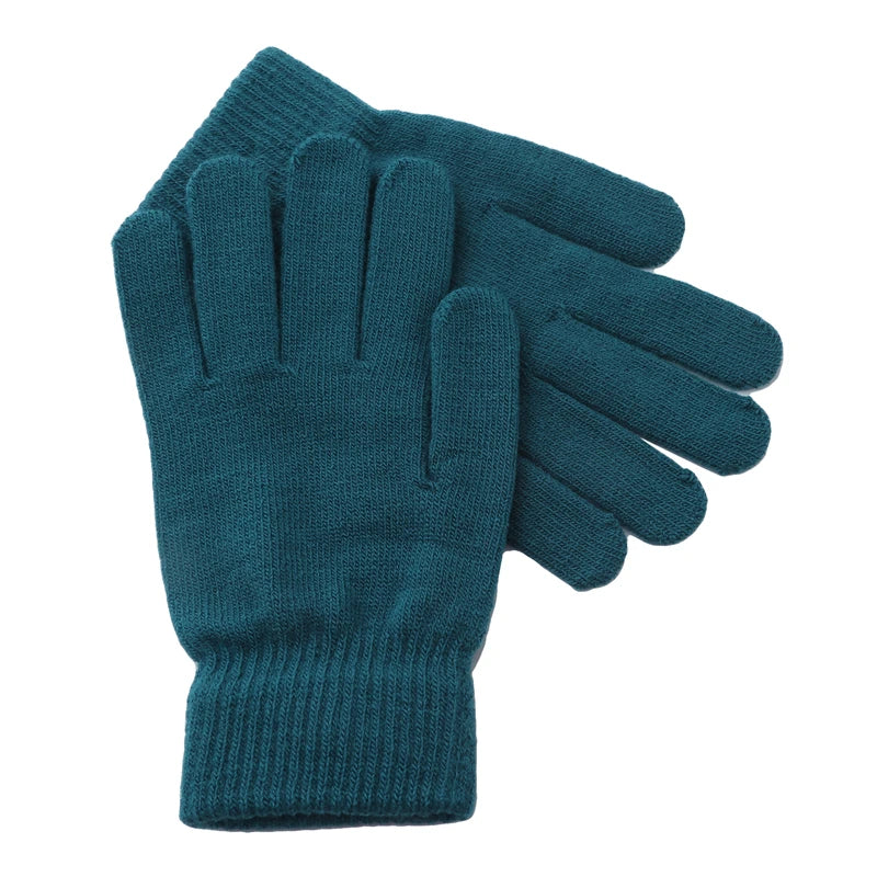 Winter Warm Gloves Five Fingers Touch-screen Knitted Thick Gloves Outdoor Cycling Students Windproof Finger Covers