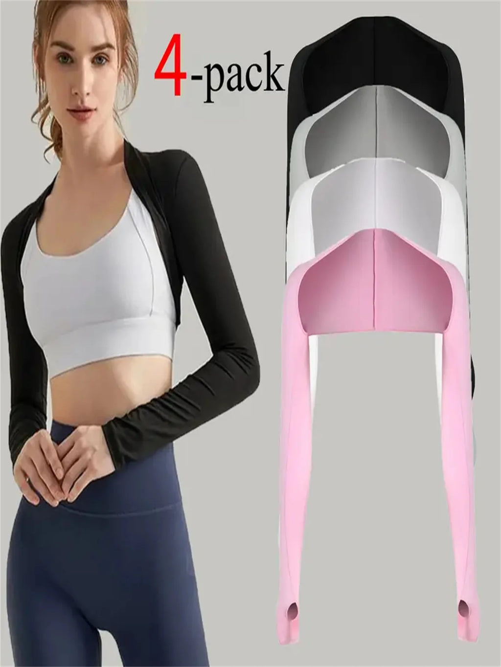 1Pc/4Pcs Cooling Shawl Sun Arm Sleeves Golf Shrug with Finger Hole for Women Men Outdoor Sports Gear, Lightweight & Breathable