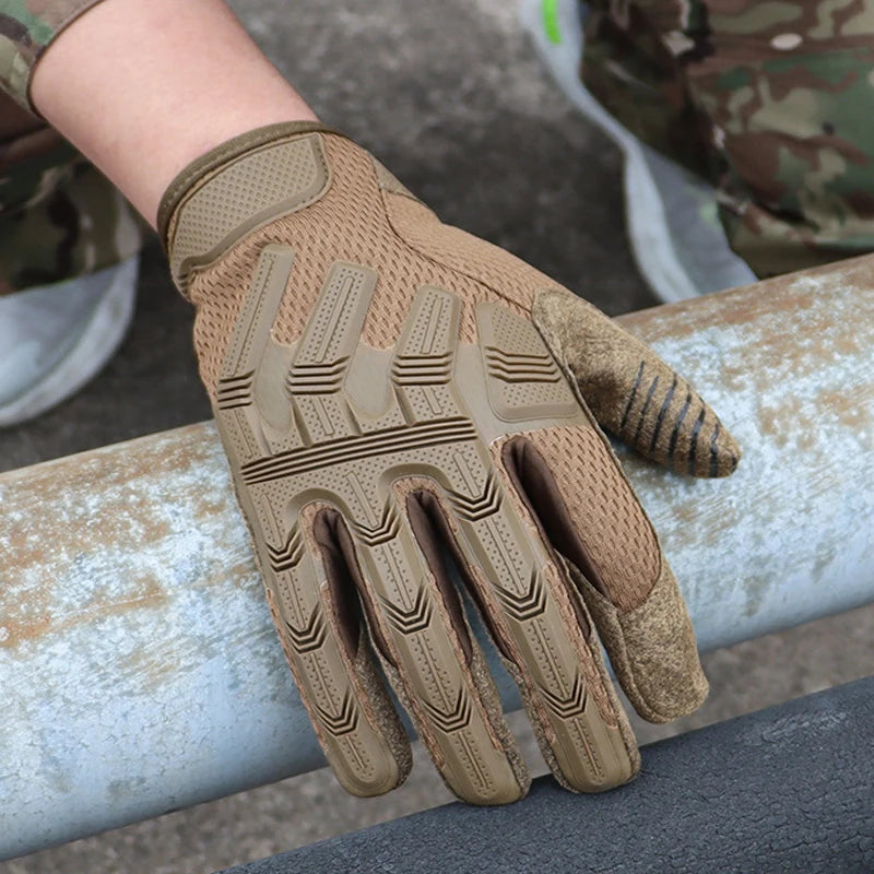 Touch Sceen Tactical Gloves Men's Paintball Shooting Airsoft Combat Bicycle Rubber Protective Anti-Skid Full Finger Gloves Women
