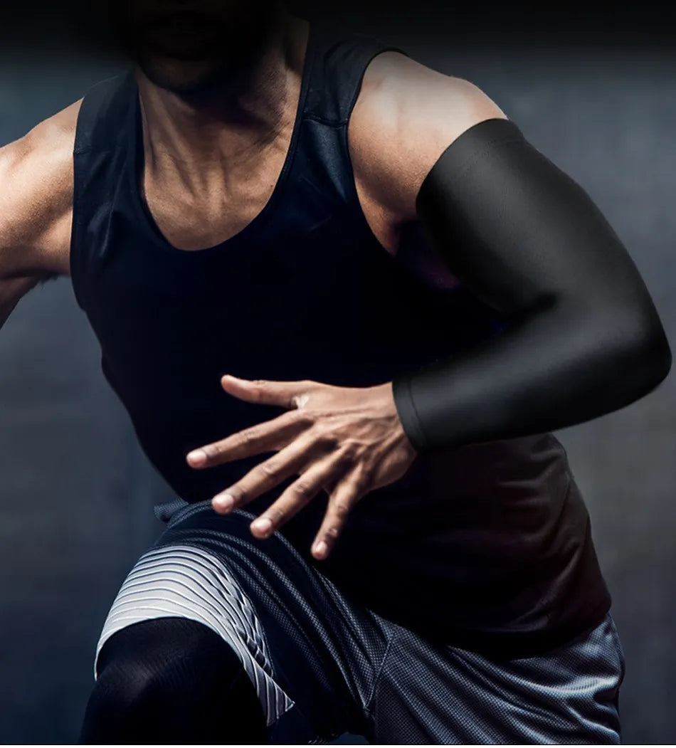 WOSWEIR－1PC Sports Arm Compression Sleeve Basketball Cycling Arm Warmer Summer Running UV Protection Volleyball Sunscreen 