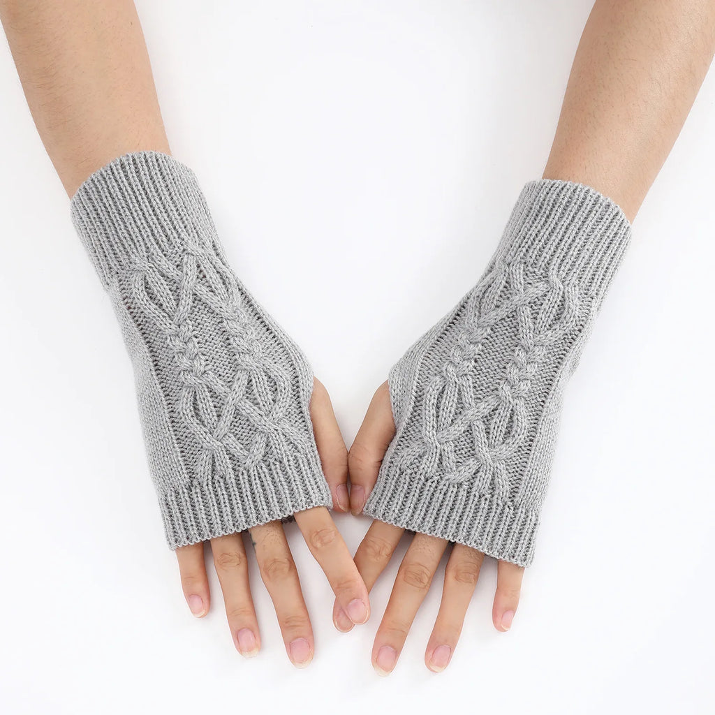 Half Finger Gloves for Women Winter Soft Warm Wool Knitting Arm Gloves Soft Warm Half Finger Handschoenen Unisex Mitten Guantes